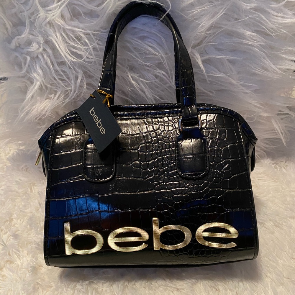 Fabiola Mini Croco Crossbody Black